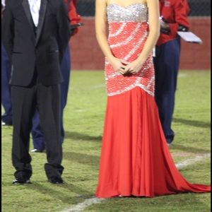 2014 red & silver homecoming/ prom/ pageant dress.