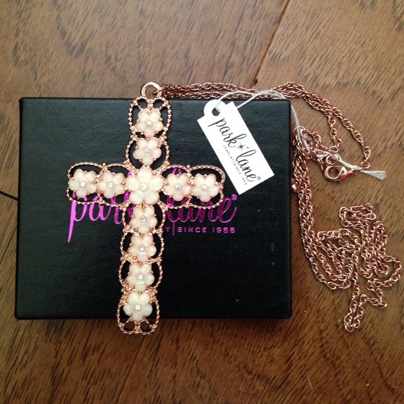 Flower cross necklace
