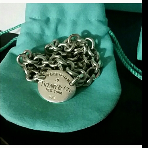 Sold*** Authentic Tiffany .925 Oval Tag Necklace - Picture 2 of 2