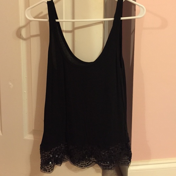 Black Sleeveless Top with sequin detailing