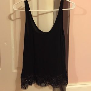 Black Sleeveless Top with sequin detailing