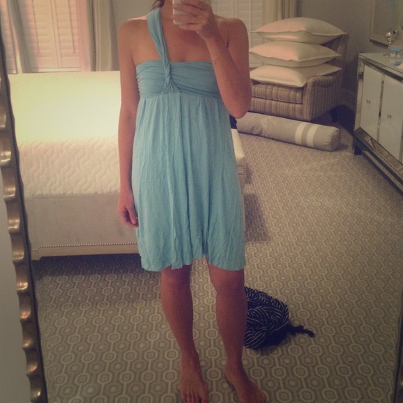 Light blue cotton versatile dress