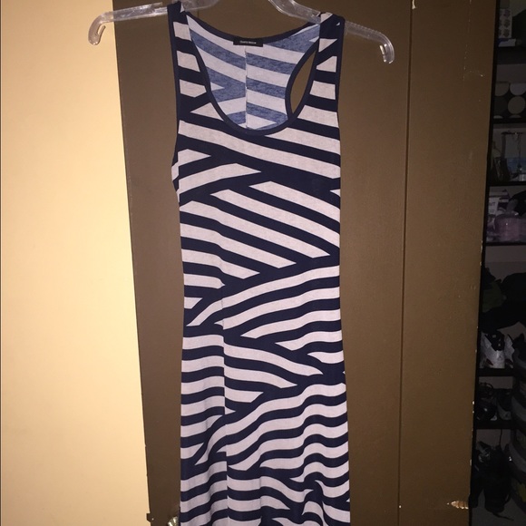 Blue striped maxi dress