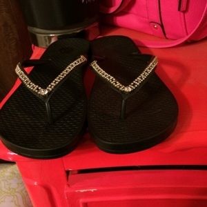 RESERVED, ON HOLD. Black Jeweled Sandals