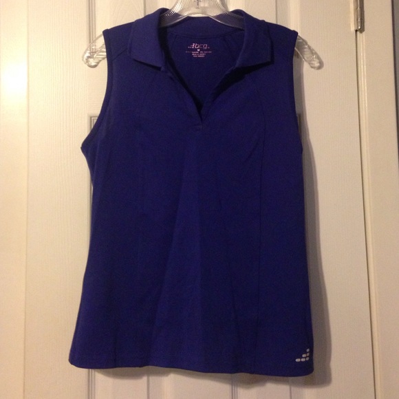 BCG sleeveless navy blue athletic polo shirt