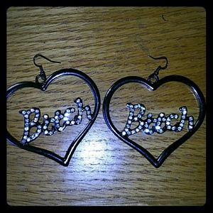 Bitch hoop earrings