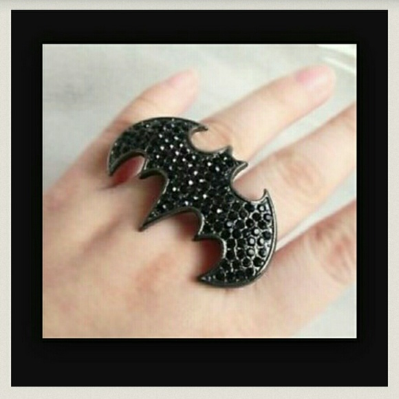 Black rhinestone BATMAN superhero ring!!!