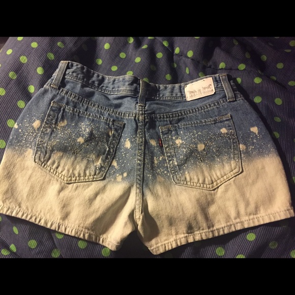 Bleached jean shorts