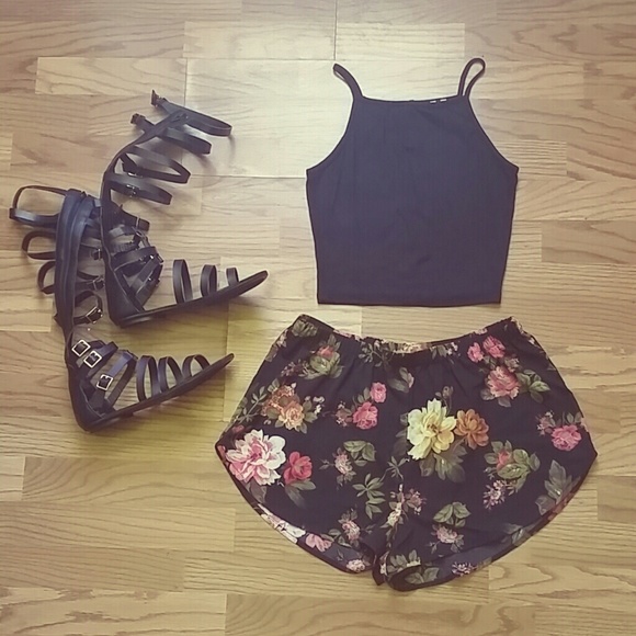 Black High Neck Crop Top