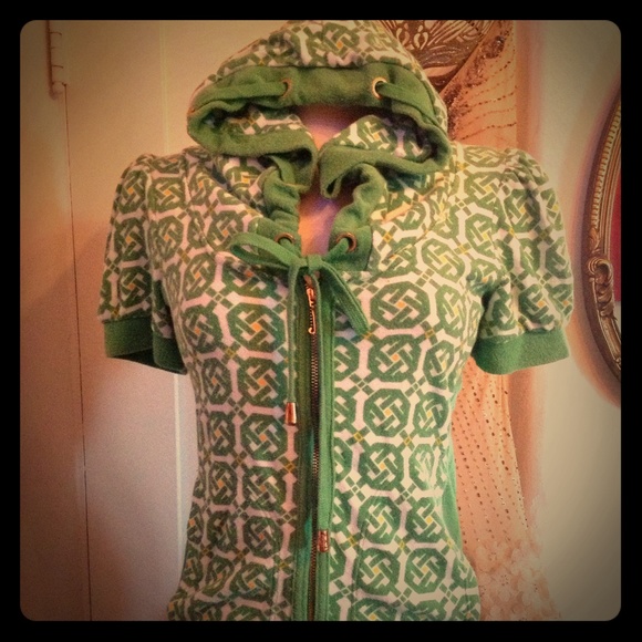 Juicy Couture Jackets & Blazers - Juicy Couture Green & Yellow Celtic Knot Hoodie