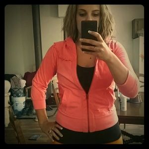 Brand new peach zip up hoodie