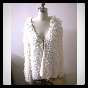 Knitted faux fur like jacket