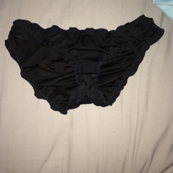 Victoria Secret cheeky black bathing suit bottoms.