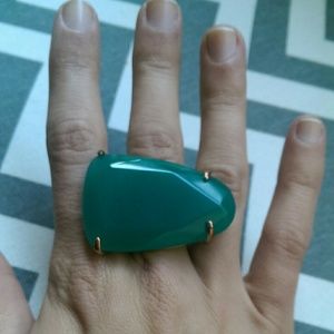Teal big jeweled ring