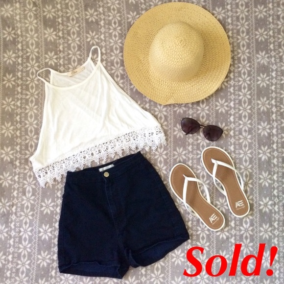 Aphrodite Pants - Dark Blue High Waisted Shorts