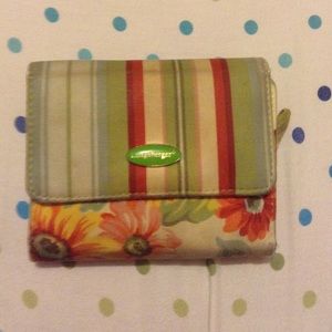 longaberger stripes and flowers wallet