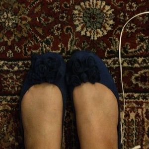Blue ballet flats