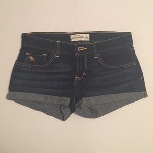 Abercrombie Kids dark wash denim shorts