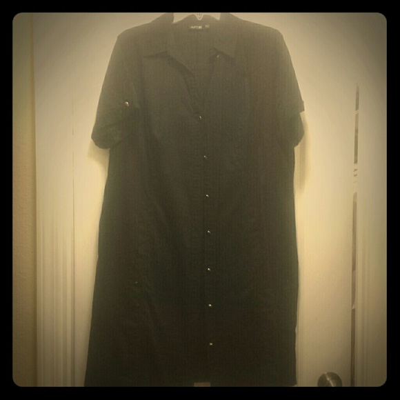 Apt. 9 Dresses & Skirts - Women's 1x Black Shirt Dress with Belt