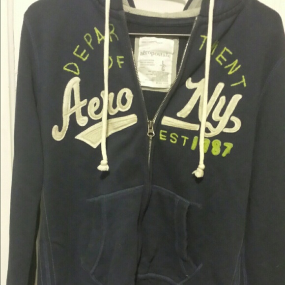 Blue zip-up hoodie- Aeropostale