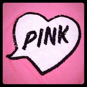 PINK Sequin Appliqué Crew Sweatshirt