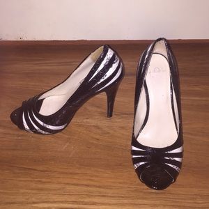 Black and white pumps