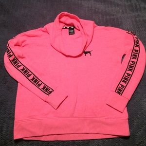 PINK Cowl Funnel Neck Sweatshirt.