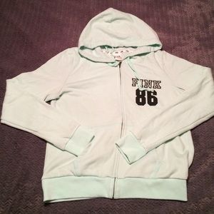 PINK Sea Foam Green Perfect Zip Hoodie!