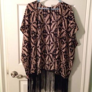 Patterned Fringe Kimono