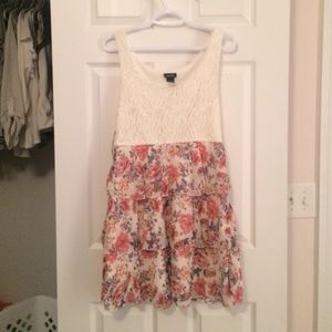 Floral dress with lace top