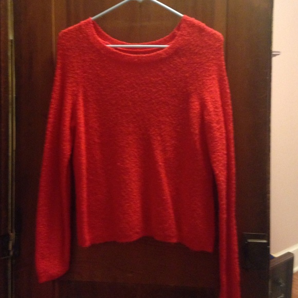 Red fuzzy sweater