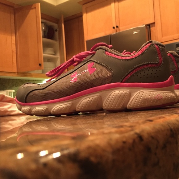 Pink Under Armour running shoes
