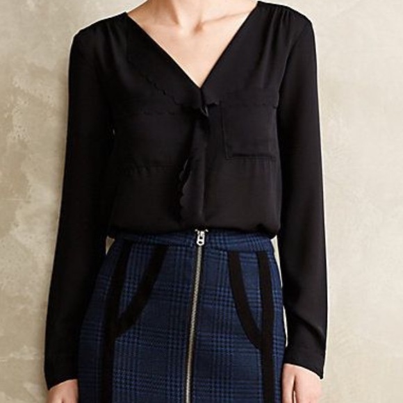 Anthro scolloped remi blouse