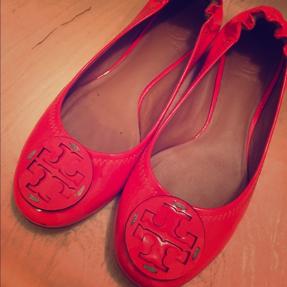 Tory Burch Bright Neon Orange Flats