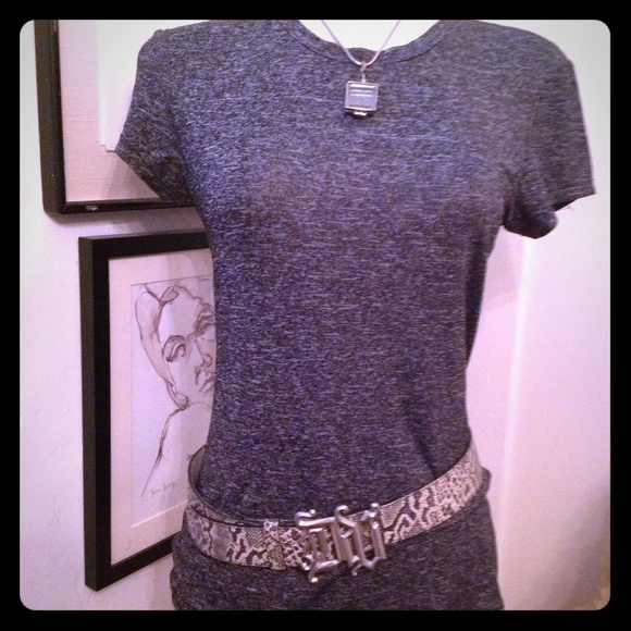 Rag & Bone Semi Sheer Static Charcoal Top