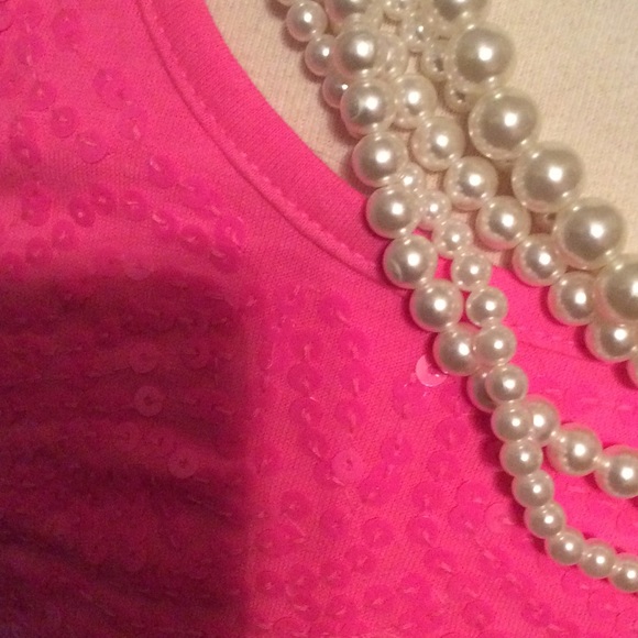 Sequined Pink Tank - Picture 2 of 2