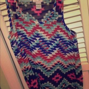Delia's Tribal chiffon tank
