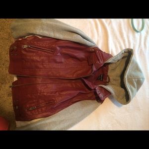 Red and Gray Bomber Jacket