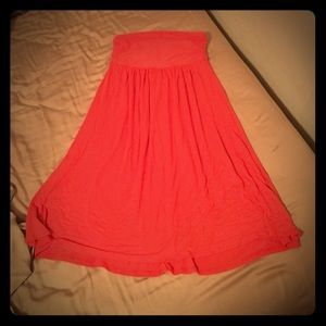 Strapless Orange Dress