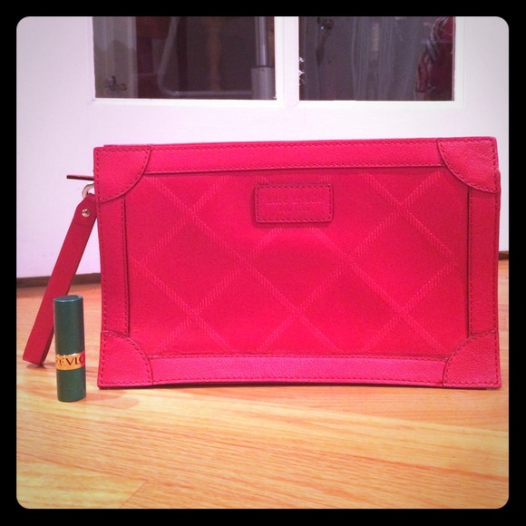 Kate Spade Red Leather Oversized Clutch
