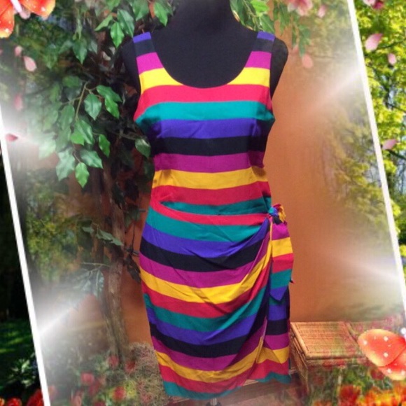 Just Maggie Dresses & Skirts - SZ 10🌺BOLD STRIPE SARONG STYLE DRESS🌺JUST MAGGIE