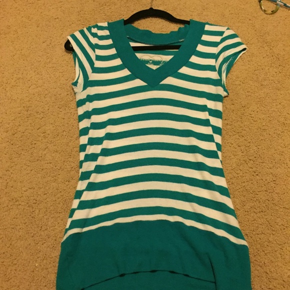 Turquoise Stripped Top