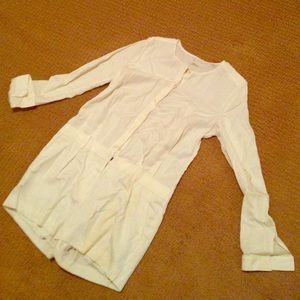 J Brand White Long Sleeve Jumpsuit