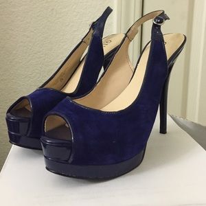 Guess Blue Open Toe Pumps