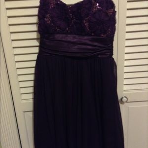 Dark purple short prom dress