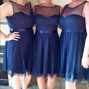David's Bridal Navy Blue Dress
