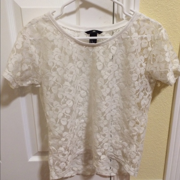 H&M White Lace Top