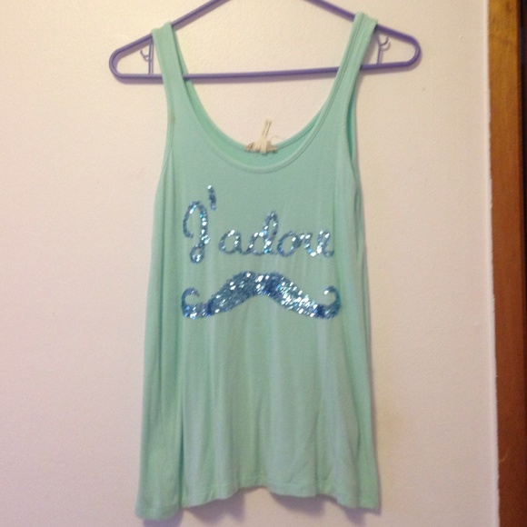 Jadore mint green tank top