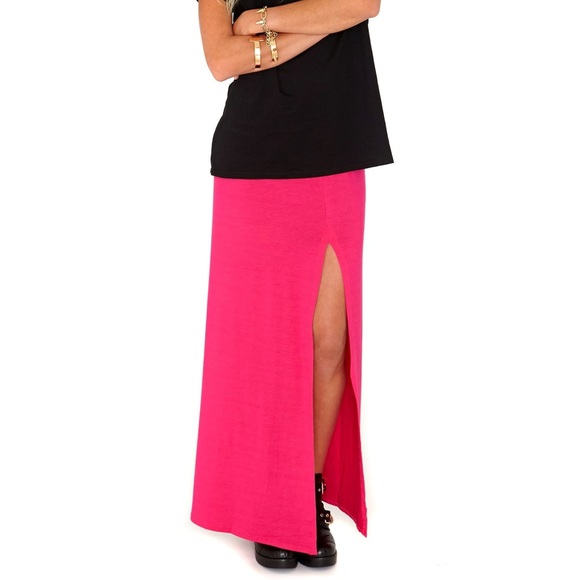 Hot Pink Maxi Skirt NWOT