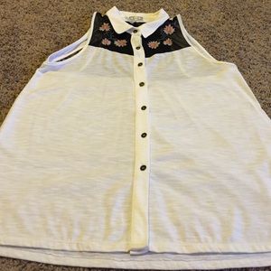 Off white collared top